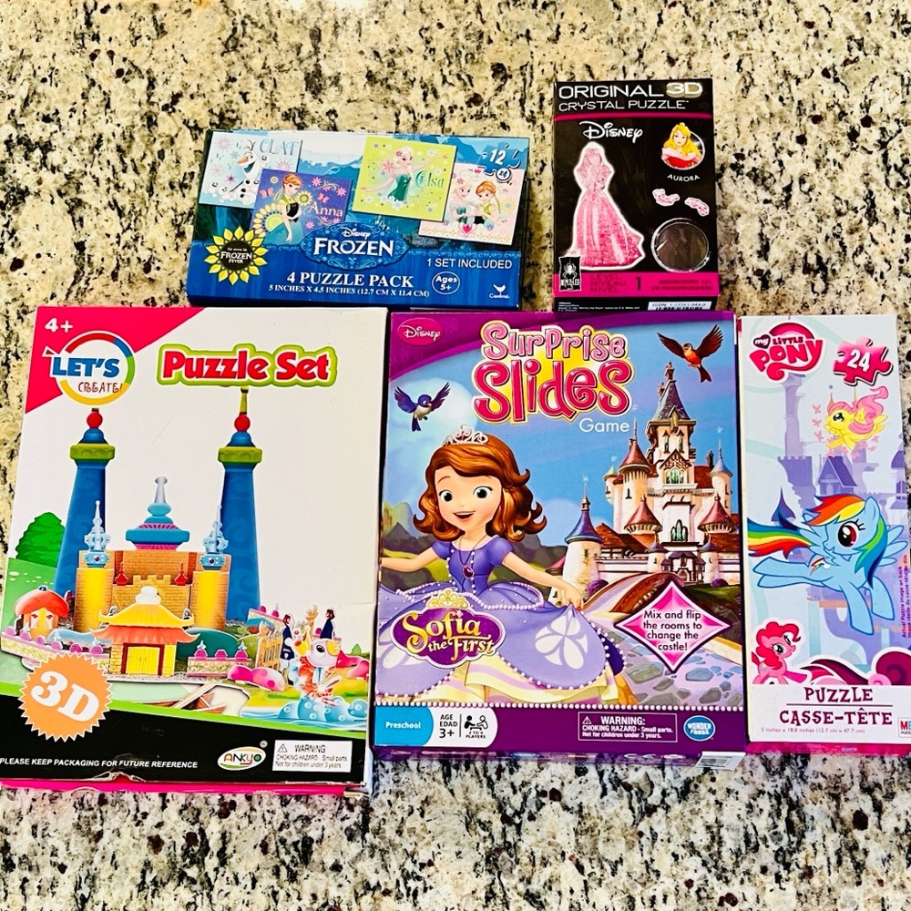 Bundle of 5 Girls Puzzles and Games NIB